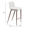 thumbnail image 6 of Magnus Barstool White & Walnut Barstool, Modern Style, Plush and durable faux leather fabric, Plywood, Indoor Bar, 6 of 11