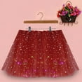 thumbnail image 2 of XIAONU Womens Skirts Led Star Sequin Mesh Tulle Puff Skirt Ladies Solid Color Elastic Waist Mesh Pleated Princess, 2 of 9