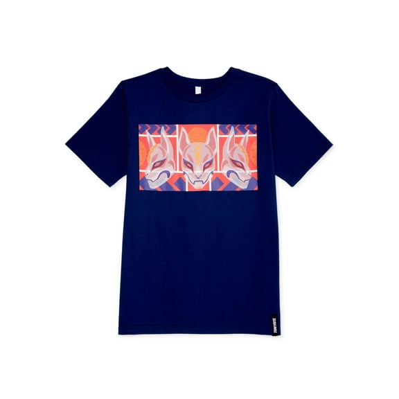 Fortnite Boys Kitty Mask Short Sleeve Graphic T-Shirt, Sizes 8-18