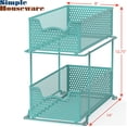 thumbnail image 4 of Simple Houseware 2 Tier Sliding Cabinet Basket Organizer Drawer, Turquoise, 4 of 4