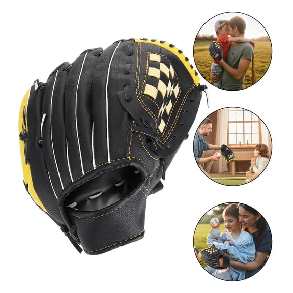 Raindrops 11.5 Inch Black Baseball and Softball Glove Tear Resistant for Competitive and Recreational Play
