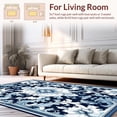 thumbnail image 2 of ODIKA 3'x5' Machine Washable Non-Slip Area Rug, Ornamental Rococo Scrollwork Featuring Flourish Accent Motifs High Traffic Rug, Blue, 146991, 2 of 7