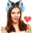 thumbnail image 4 of Fox Wolf Cat Dog Ears Diadema Hairband Disfraz de Halloween Party Headpiece Headwear Accesorios para el cabello MFZFUKR CPB-SSW1775-4, 4 of 5