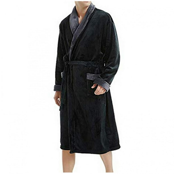 Men's Shawl Maxi Jersey Bathrobes Long Plush Luxury SPA Robes Plus Size Soft Fleece Terry