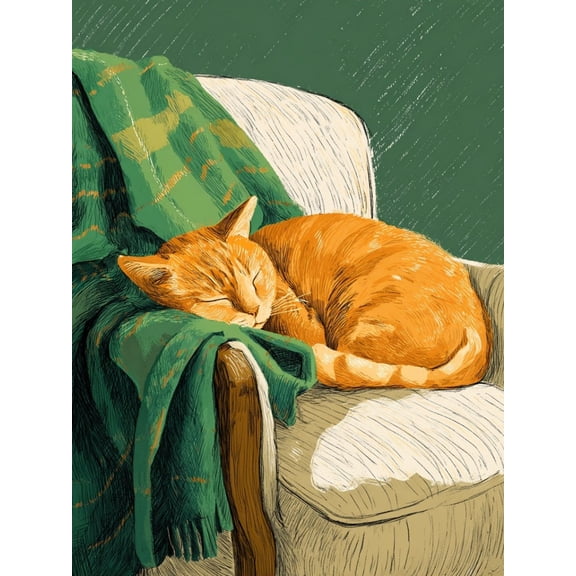 Paint by Numbers Adult DIY Hand Painted A cat napping in the warm sun Oil Painting Canvas Kits with Brush and Acrylic Gifts and Home Decoration Without Frame 40 x 50 cm