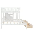 thumbnail image 3 of Bellemave Full over Twin & Twin Bunk Bed with Stairs and Storage Drawers, Wood Triple Bunk Bed for Teens, Adults (White), 3 of 11