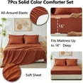 thumbnail image 5 of Full Comforter Set Burnt Orange, 7 Pieces Bed in a Bag Terracotta Comforter Set with Sheets, All Season Boho7PC Bed Sets with Comforter, Fitted Sheet, Flat Sheet, Pillow Shams and Pillowcases, 5 of 17