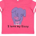 thumbnail image 4 of Inktastic I Love My Sissy Elephant Purple Pink Boys or Girls Toddler T-Shirt, 4 of 5