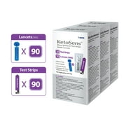 KetoSens Blood Ketone Test Strips and Lancets - Ideal for The Keto Diet and Ketosis Monitoring - Includes 90 Test Strips & 90 Lancets