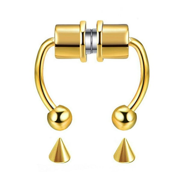 Guardurnaity falso para la nariz para mujer, anillo de aleación para la nariz, anillos del septo para mujer, regalos de joyería, falso de moda Ropa, zapatos y accesorios Miscelánea Oro