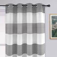 thumbnail image 2 of DriftAway  Mia Stripe Room Darkening Curtain Panel Pair Grey 52" x 84", 2 of 7