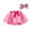 Pink, variant on Rainbow Tutu Skirt Girls Layered Tulle Tutus with Hairbow Dance Dress Up Costume Party Carnival for Baby Toddler Kids