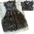 thumbnail image 3 of Wednesday Dance Dress for Girls Addams Costume Black Mesh Dress Halloween Cosplay Outfit for Girls, 3 of 7