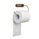 thumbnail image 2 of Wooden Tissue Holder Brass Toilet Paper Holder Toilet Storage Accessory Roll Paper Holder Rack Stand Black Walnut & Gold, 2 of 5