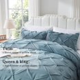thumbnail image 3 of Duvet Cover Queen Size - Reversible Pintuck Duvet Cover Set with Zipper, 3 of 7