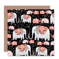thumbnail image 1 of Love Elephant Stylized Romance Valentines Day Greetings Card Plus Envelope Blank inside, 1 of 3