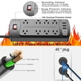 thumbnail image 5 of Protector contra sobretensiones, Power Strip Nuetsa, 8 salidas y 4 puertos USB, 5 of 5