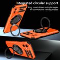 thumbnail image 5 of For iPhone 12 Case with Ring Stand,2-Layer Full Body Heavy Duty Shockproof Rugged,Non-Slip Protective Phone Case for iPhone 12,360°Rotatable Ring Holder Magnetic Kickstand,Orange, 5 of 11