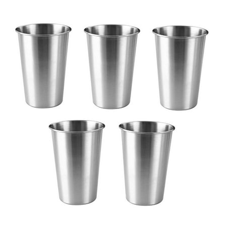 

GYZEE 5Pcs Stainless Steel Beer Cup Drinking Mug 500Ml For Camping Party Coffee Whisky