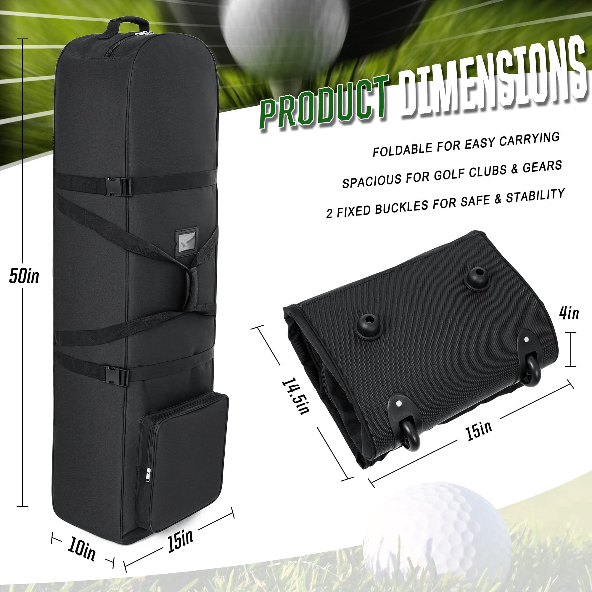 Golf Travel Bags For Airlines - 900d Heavy Duty Tear-resistant Oxford  Lightweight Foldable Design & Detachable Shoulder Strap Club Case Budget Friendly Traveling Gear Covers