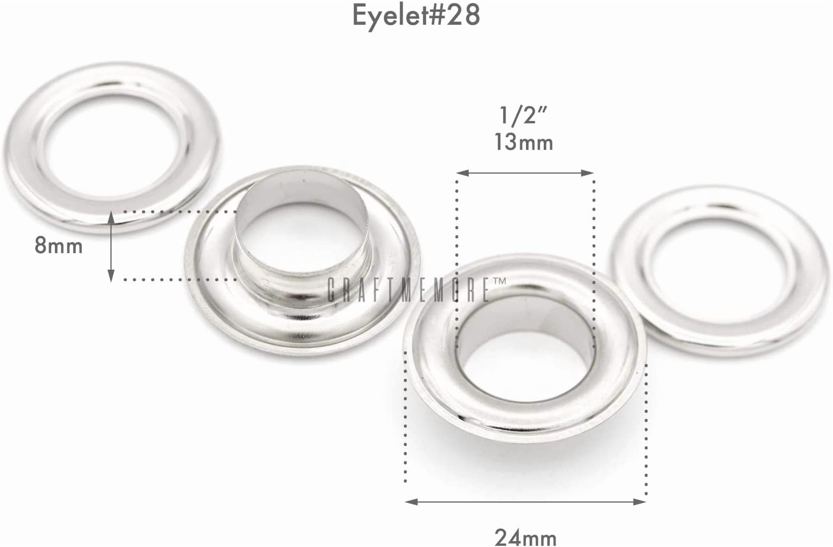 1/2" Grommet Tool Kit Eyelet Setting Tool Grommet Setter Hole Punch Cutter & Pack of 10 Grommets (1/2 (13mm) Inside Diameter)