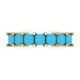 thumbnail image 1 of 2.03 ct Brilliant Princess Cut Simulated Turquoise 14k Yellow Gold Eternity Band SZ 10.75, 1 of 6