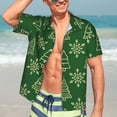 thumbnail image 4 of Uemuo Christmas (2) Printed Regular Fit Short Sleeve Casual Hawaiian Shirt for Men,Aloha shirt,Tropical shirt,Floral print shirt,Vacation Beach shirt-XX-Large, 4 of 9