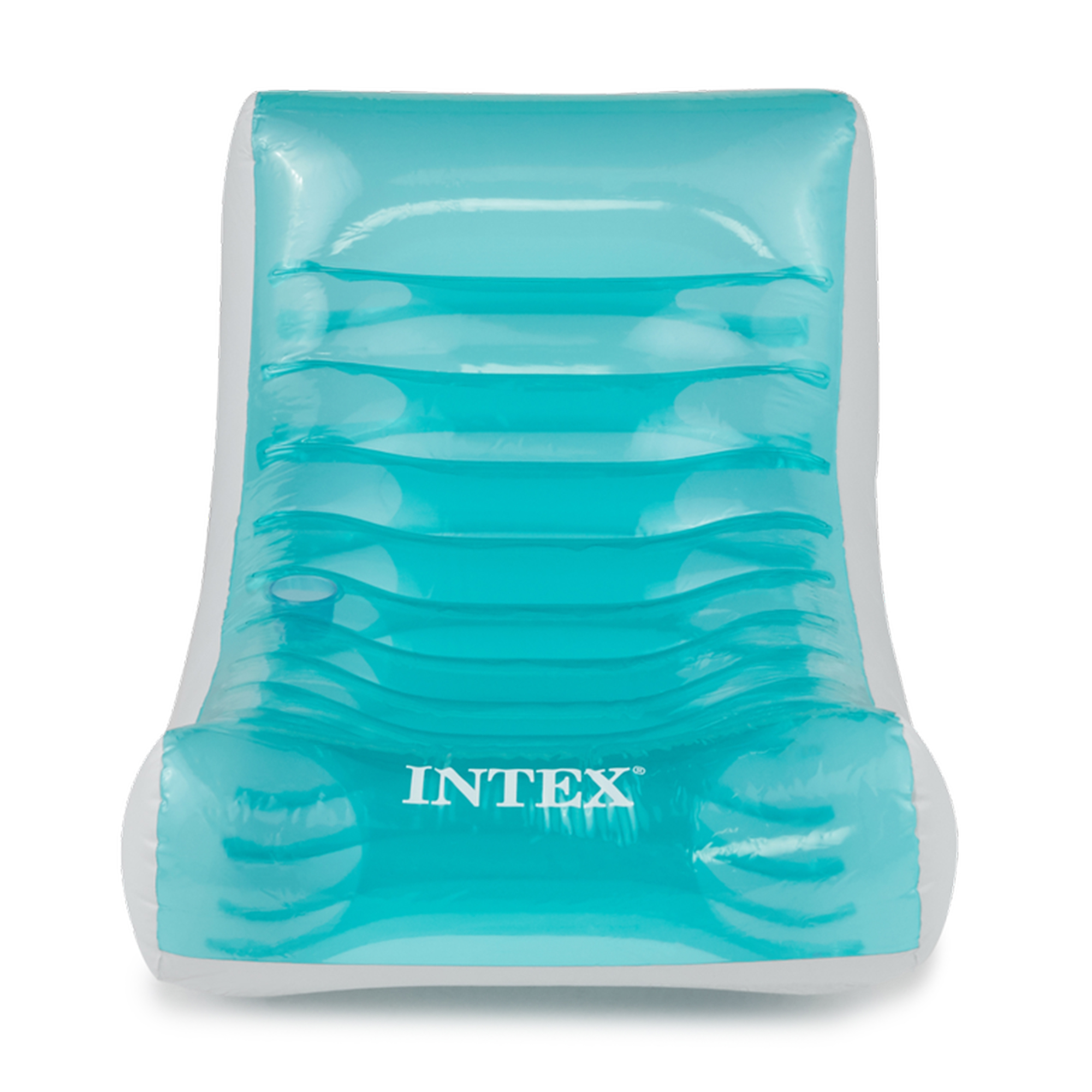 Intex Adult Transparent Blue  Inflatable Rockin' Lounge Swimming Pool Lounge Chair - image 3 of 6