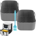 thumbnail image 1 of 2Pcs Air Fryer Silicone Pot Compatible with Ninja Dual Basket Air Fryers Reusable Air Fryer Liner with Handle Oil Brush Silicone Baking Mat for Air Fryer, 1 of 9