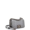 thumbnail image 3 of Pre-Owned CHANEL Boy Flap Bag Chevron Caviar Small By Rebag, 3 of 9