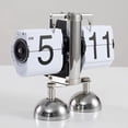 thumbnail image 3 of Automatic Page Turning Clock Stainless Steel Double Foot Small Scales Flip Desk Clock Vintage Living, 3 of 7
