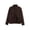 Coffee 01, variant on Karymi Womens Workout Tops Solid Wool Blend Bomber Jacket, Stand Collar Zip & Button Front Long Sleeve Cropped Coat with Big Patch Pockets, Warm Casual Outerwear for Fall Winter Rain Jacket Women
