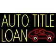 thumbnail image 1 of Yellow Auto Title Loans Car Logo 2 LED Neon Sign 13 x 24 - inches, Clear Edge Cut Acrylic Backing, with Dimmer - Bright and Premium built indoor LED Neon Sign for automotive store, and mall., 1 of 7