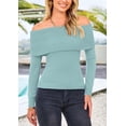 thumbnail image 4 of Suéter PRETTYGARDEN Hombros Descubiertos Azul Claro XL, 4 of 8