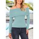 thumbnail image 4 of Suéter PRETTYGARDEN Hombros Descubiertos Azul Claro XL, 4 of 8