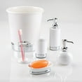 thumbnail image 4 of Soporte para cepillos de dientes York Hermoso organizador de maquillaje de cerámica Blanco/Plata, 4 of 5
