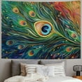 thumbnail image 2 of GOSMITH Colored peacock print Tapestry Decorative Wall Soft Wide Wall Hanging Home Decor For Bedroom Living Room Dorm Painting, 2 of 6