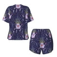 thumbnail image 5 of Naloa Lavender Flowers Women's Short-Sleeved Pajama Set, Loungewear, Summer pajamas, Breathable Cozy - 3X-Large, 5 of 9