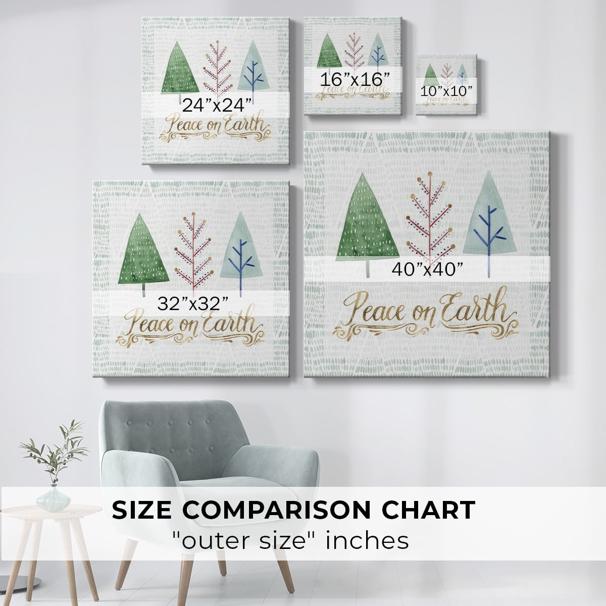 Christmas Tree Whimsy II- Gallery Wrapped Canvas