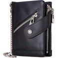 thumbnail image 1 of Bp930-black Cartera para hombre con bloqueo RFID Cartera de cuero genuino para hombre y bolsillo para monedas con cremallera Monedero plegable con cadena 14 Tarjetero de crédito C, 1 of 5