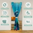 thumbnail image 2 of 3D Shark 52"W X 80"L Door Drape,Beach Fish Sea Blue Blackout Curtain,Underwater World Door Curtain For Doorway Privacy Teens,Sealife Ocean Creature Room Divider Curtain Temporary Door, 2 of 4