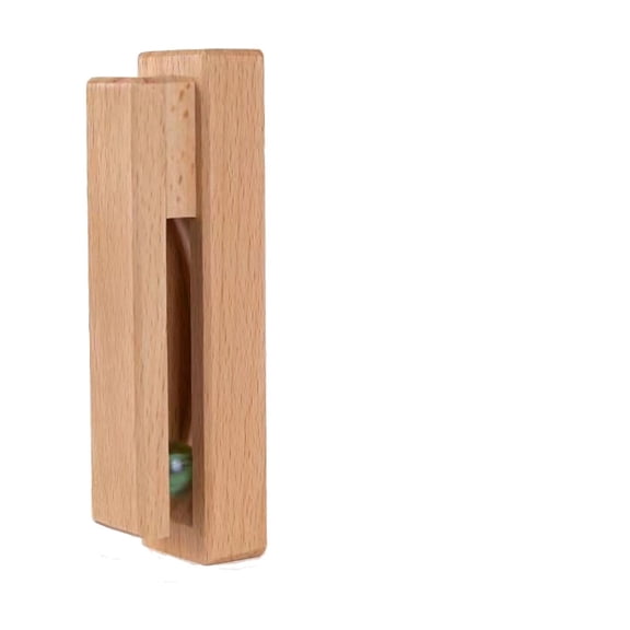 Natural Solid Wood Towel and Clothes Hanger with Glass Lock Mechanism, Handcrafted Wall-Mounted Holder for Bath and Kitchen, Elegant Storage Solution