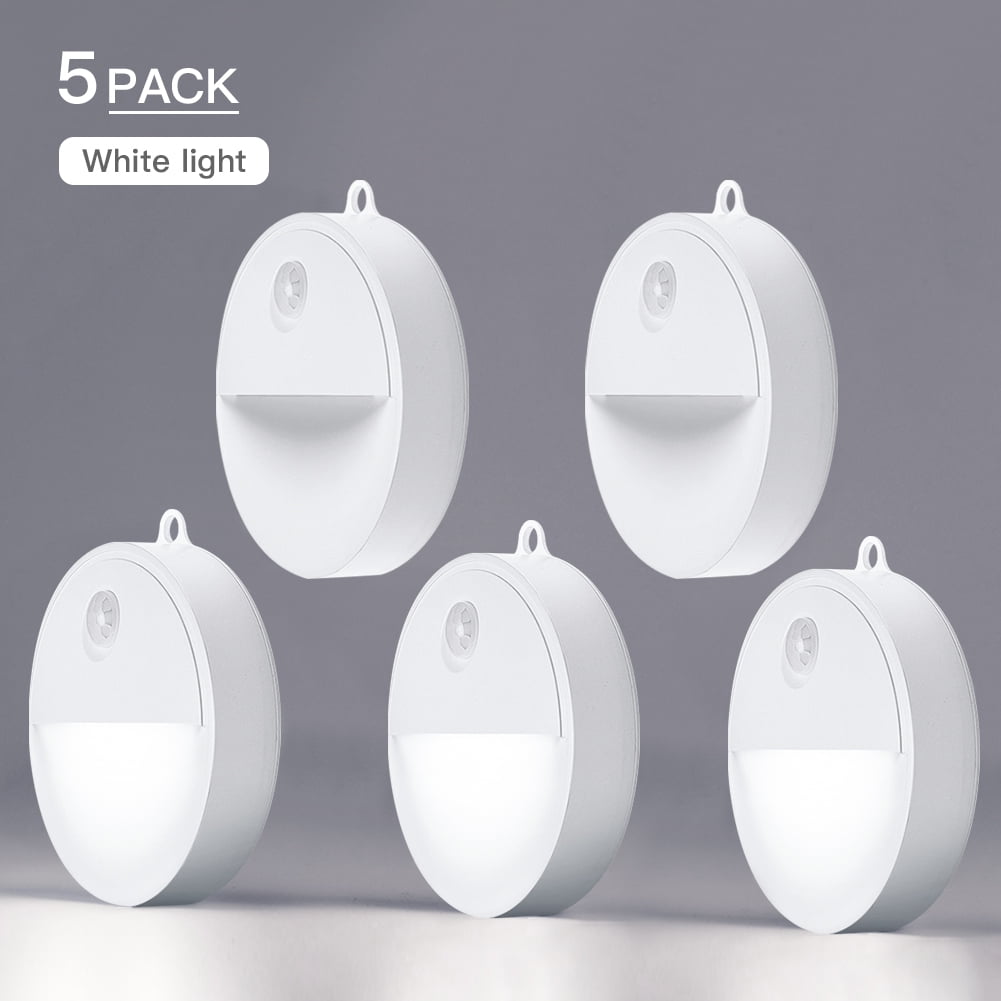 Kepooman 5 Pcs Portable Stick-On Motion Sensor LED Night Light for Hallway Stairs Bedroom, Battery Powered, Daylight Kepooman 5 Pcs Portable Stick-On Motion Sensor LED Night Light for Hallway Stairs Bedroom, Battery Powered, Daylight