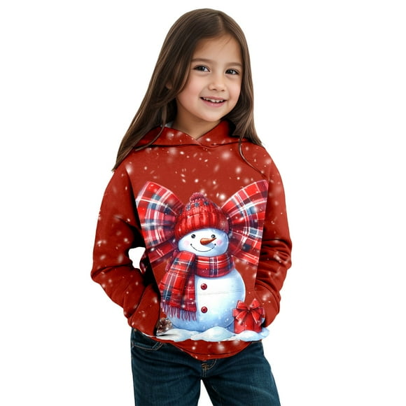 Big Kid for Boys Hoodie Jacket Zip Teen Boy Hoodies Crush Sweater Comfy Boys Children's Autumn Winter Christmas Theme Snowman Long Sleeve Hooded Hoodie Warm And Comfortable Children's Co Red 8-9 Years