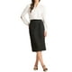 thumbnail image 2 of Faldas midi de trabajo con cremallera y espalda dividida de tweed a cuadros para mujer Inspire Chic XL negras, 2 of 5