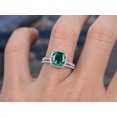 thumbnail image 2 of HeartsAndYou 2.3ct Natural Green Emerald Bridal Set Engagement Ring 100% 14k SOLID White Gold, 2 of 9