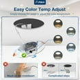 thumbnail image 2 of 24 Pack 6 Inch 5CCT Ultra-Thin LED Recessed Light with Junction Box, 2700K/3000K/4000K/5000K/6000K Selectable, 1000LM Brightness, Dimmable Canless Wafer Downlight, 12W Eqv 110W-ETL&FCC, 2 of 7