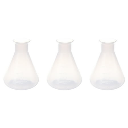 

3X 500Ml Clear Plastic Laboratory Chemical Conical Flask Storage Bottle