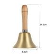 thumbnail image 6 of Loud Brass Hand Bell with Wooden Handle, Ideal for Wedding, Festival Decor, Food Line Alarm, School, Hotel Service, and Desk Ringbell, 6 of 7