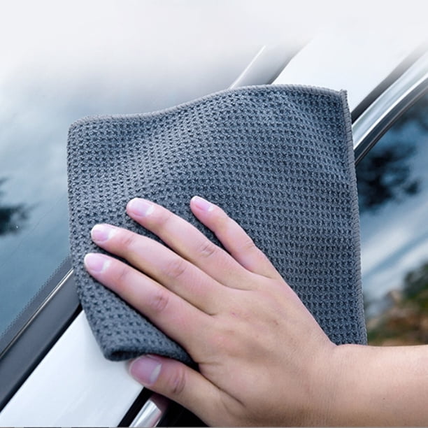 Toalla de limpieza de coche 40x40cm | Microfibra Rápida absorción de agua Secado rápido Sin arañazos Suave duradero Paño multiusos gris | Paño de lavado y secado para detalles de automóviles